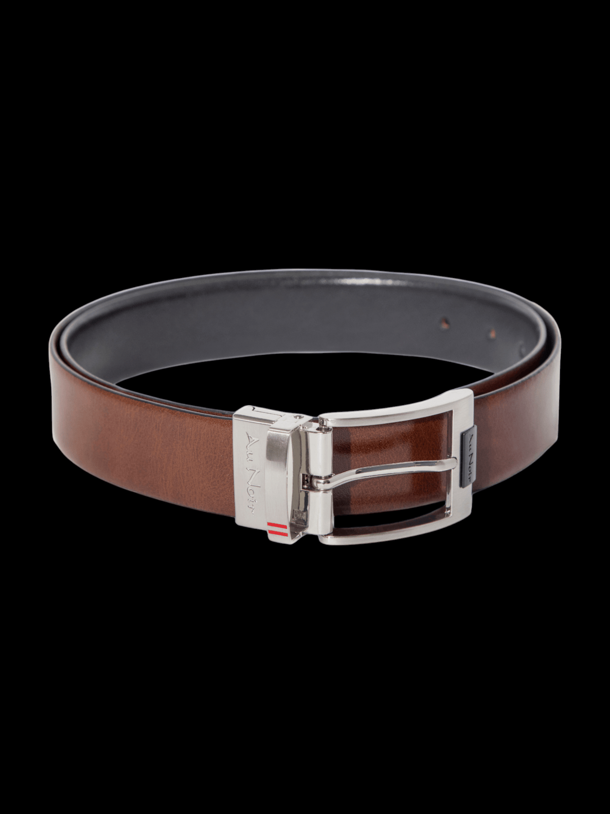 REVERSIBLE BELT | DESOTO BRUSHED NICKEL, black - brown - AU NOIR