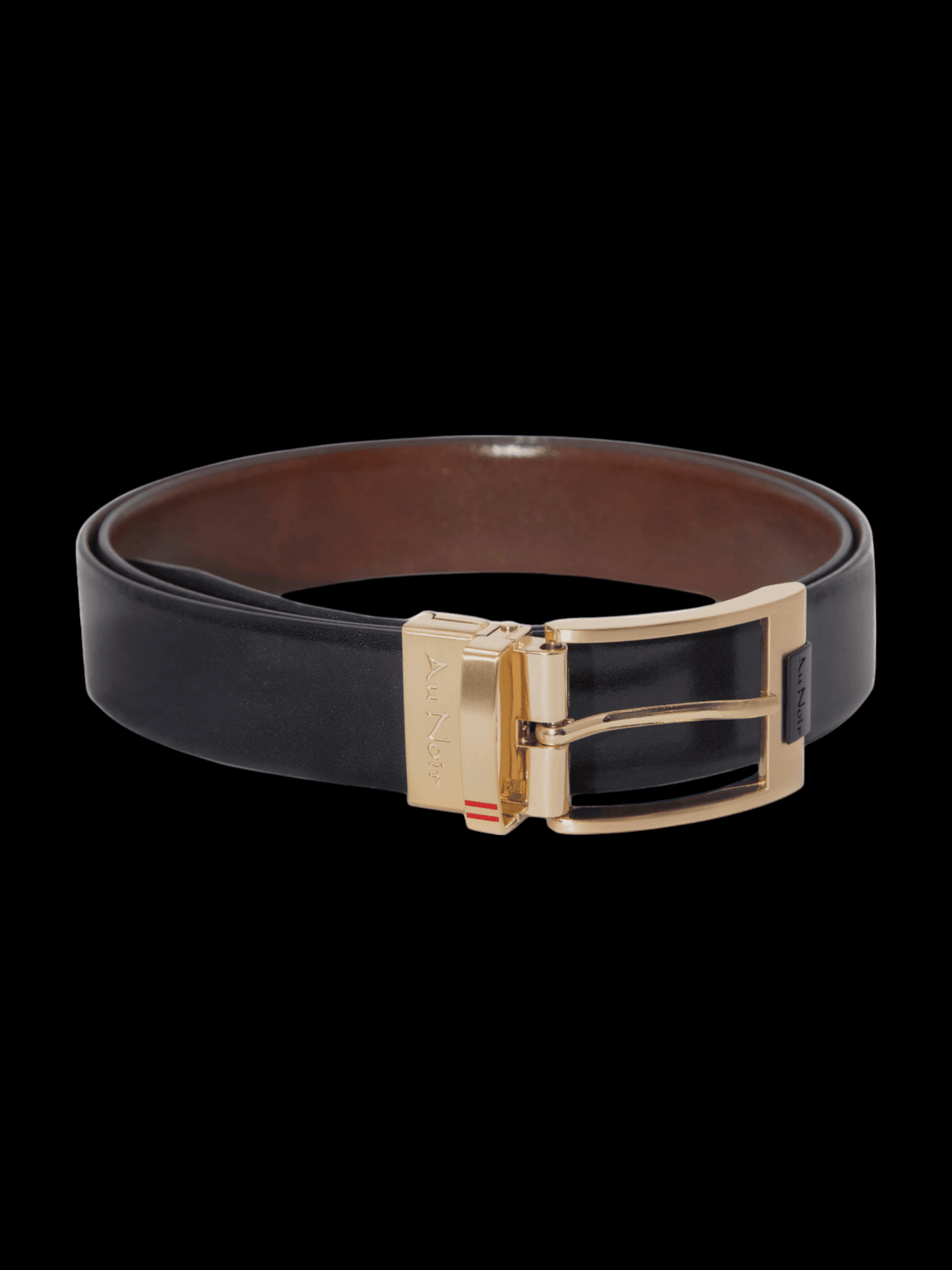 CEINTURE RÉVERSIBLE | DESOTO GOLD, noir-brun - AU NOIR
