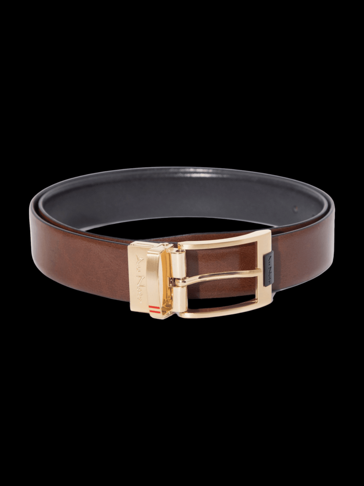 CEINTURE RÉVERSIBLE | DESOTO GOLD, noir-brun - AU NOIR