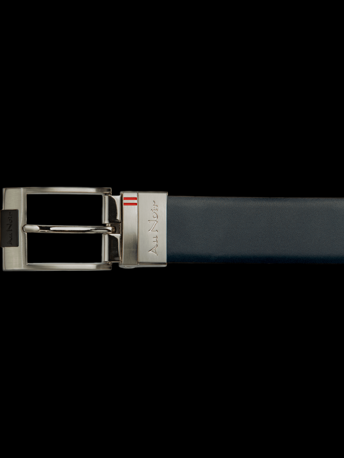 REVERSIBLE BELT | DESOTO GUNMETAL, tan - navy - AU NOIR
