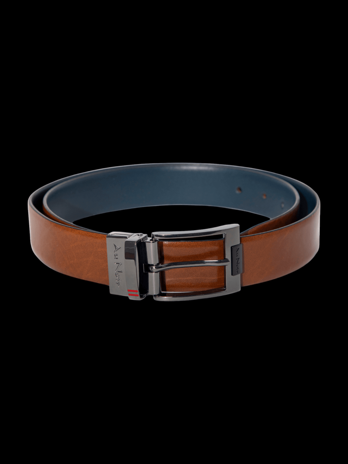 CEINTURE RÉVERSIBLE | DESOTO GUNMETAL, tan-navy - AU NOIR