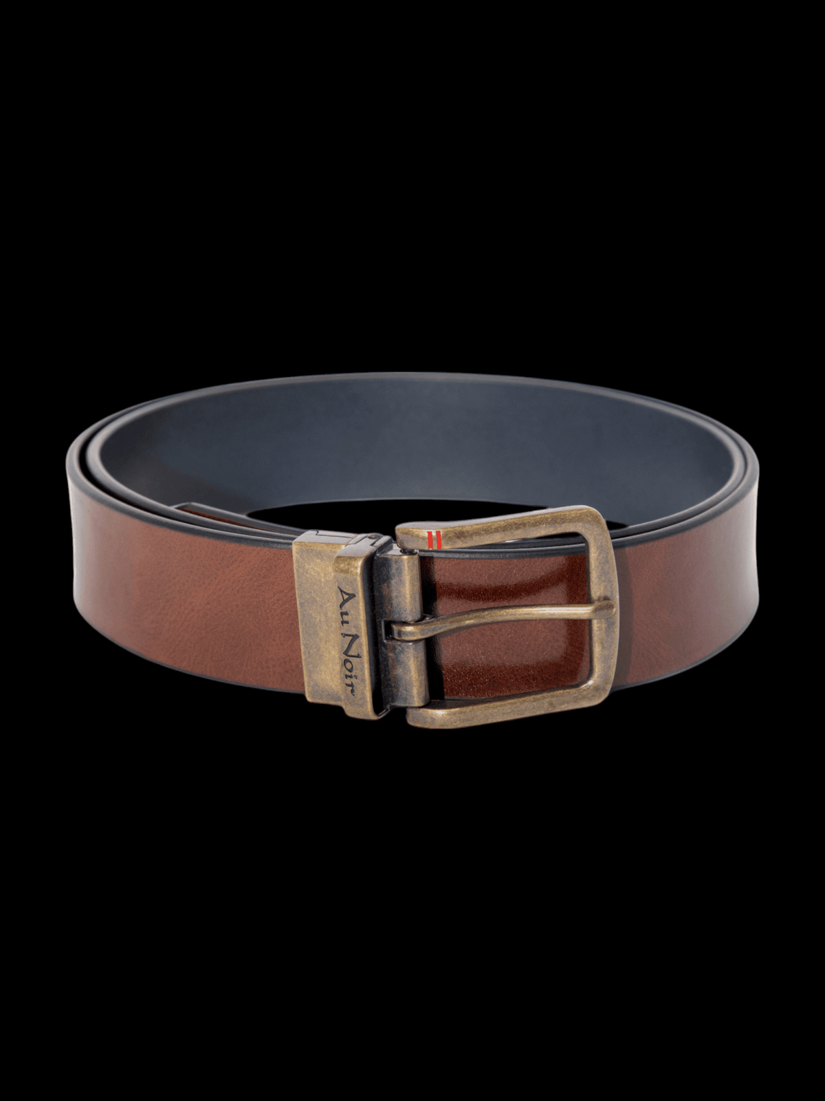 CEINTURE RÉVERSIBLE | STRAUSS BRASS, tan-navy - AU NOIR