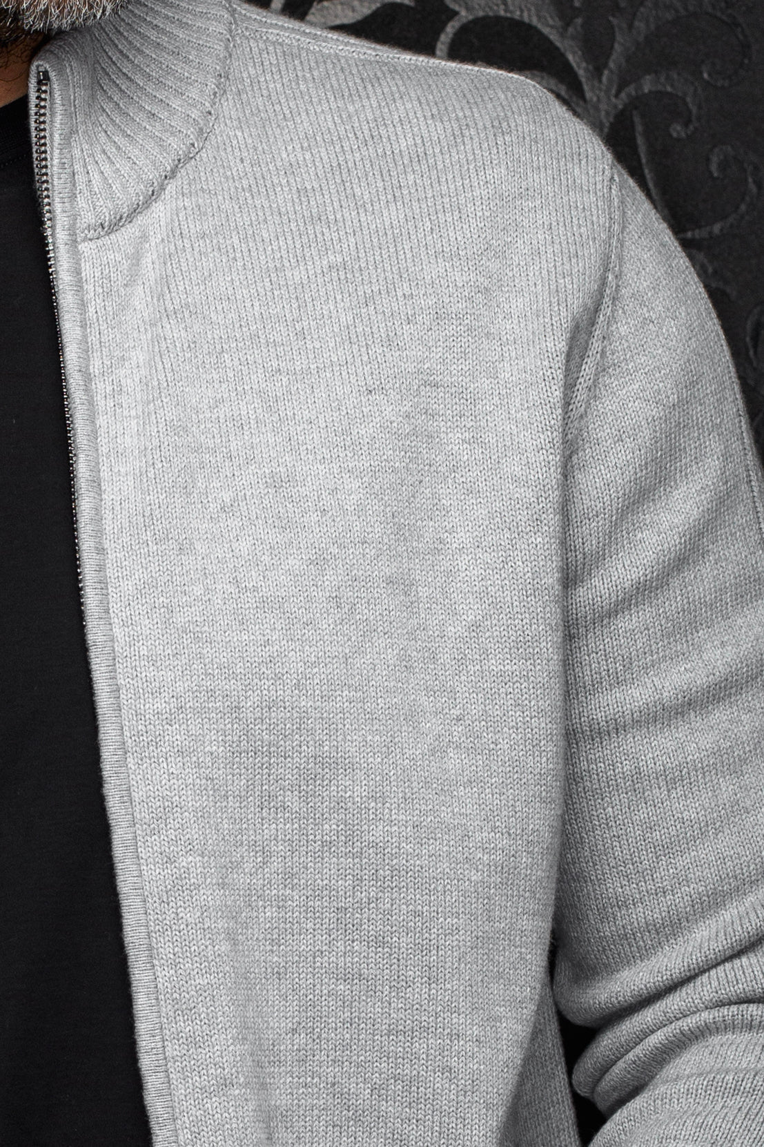 CHANDAIL EN LAINE MÉRINOS | RACKA, Grey - AU NOIR