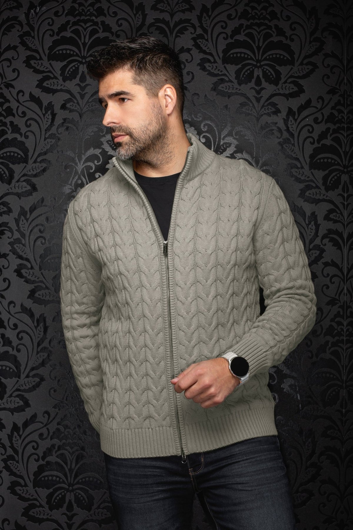 CHANDAIL EN LAINE MÉRINOS | TROMSO, Dark Grey - AU NOIR