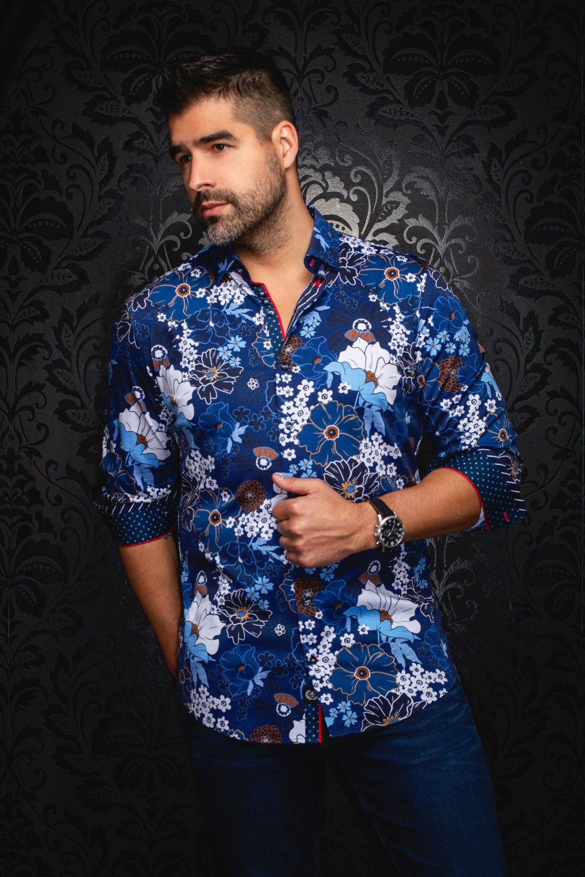 Shirt AMBROSIA, Navy - AU NOIR