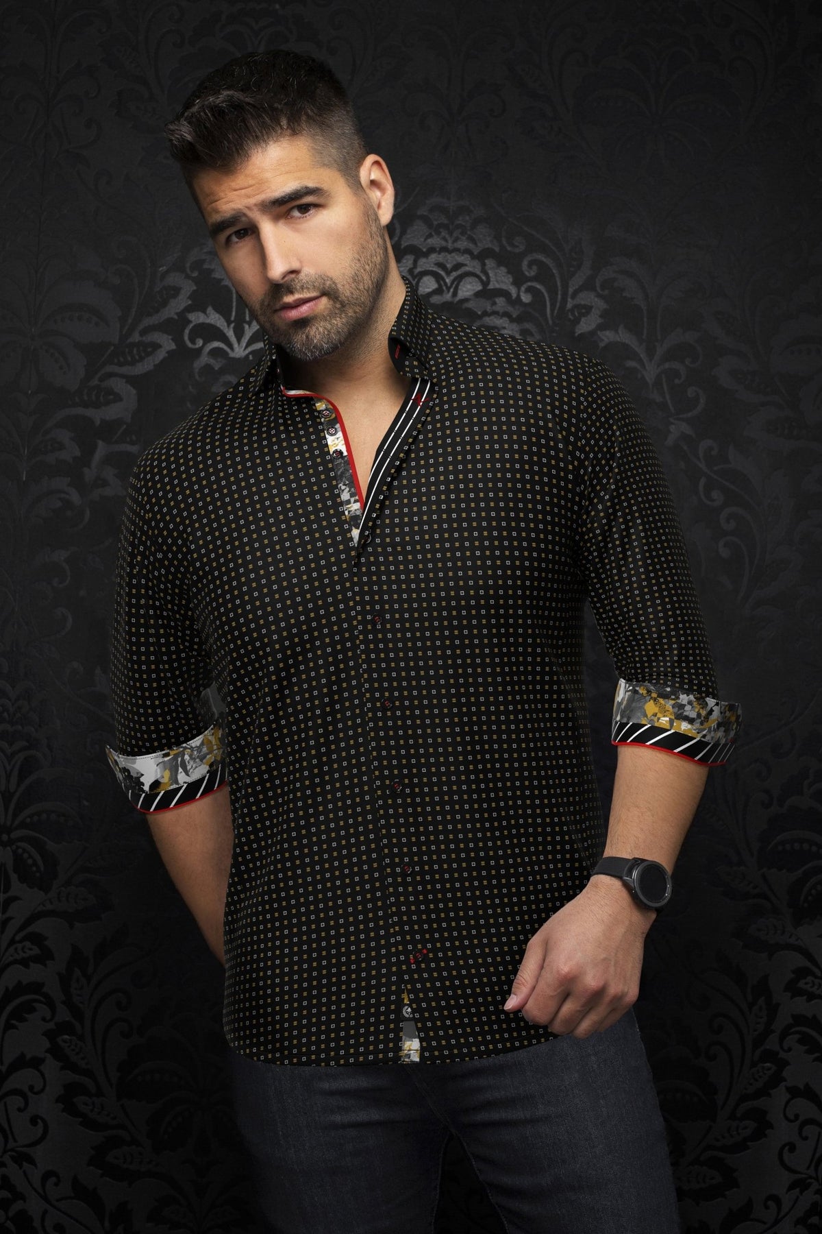 Camisa ARLO, Black Gold - AU NOIR