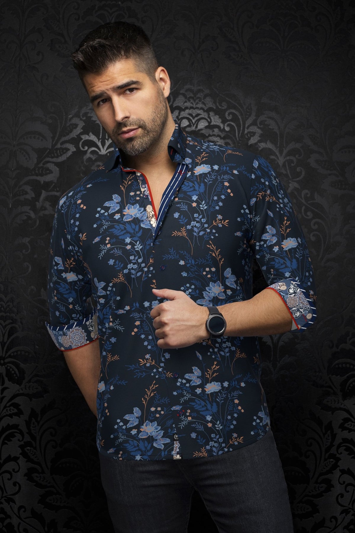 Camisa BRENNER, azul marino - AU NOIR
