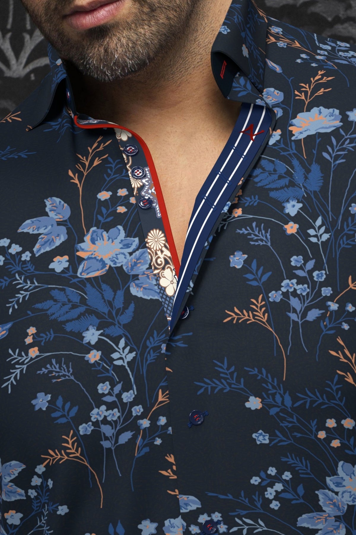 Camisa BRENNER, azul marino - AU NOIR