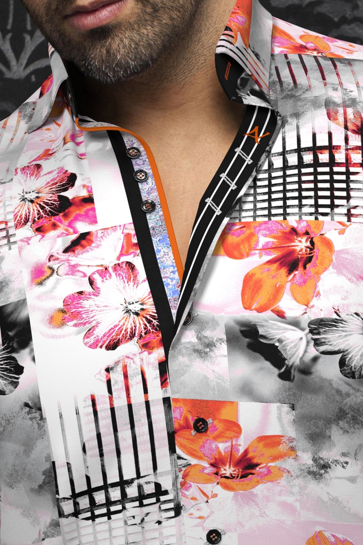 Camisa BRENTANO, Naranja Rosa - AU NOIR