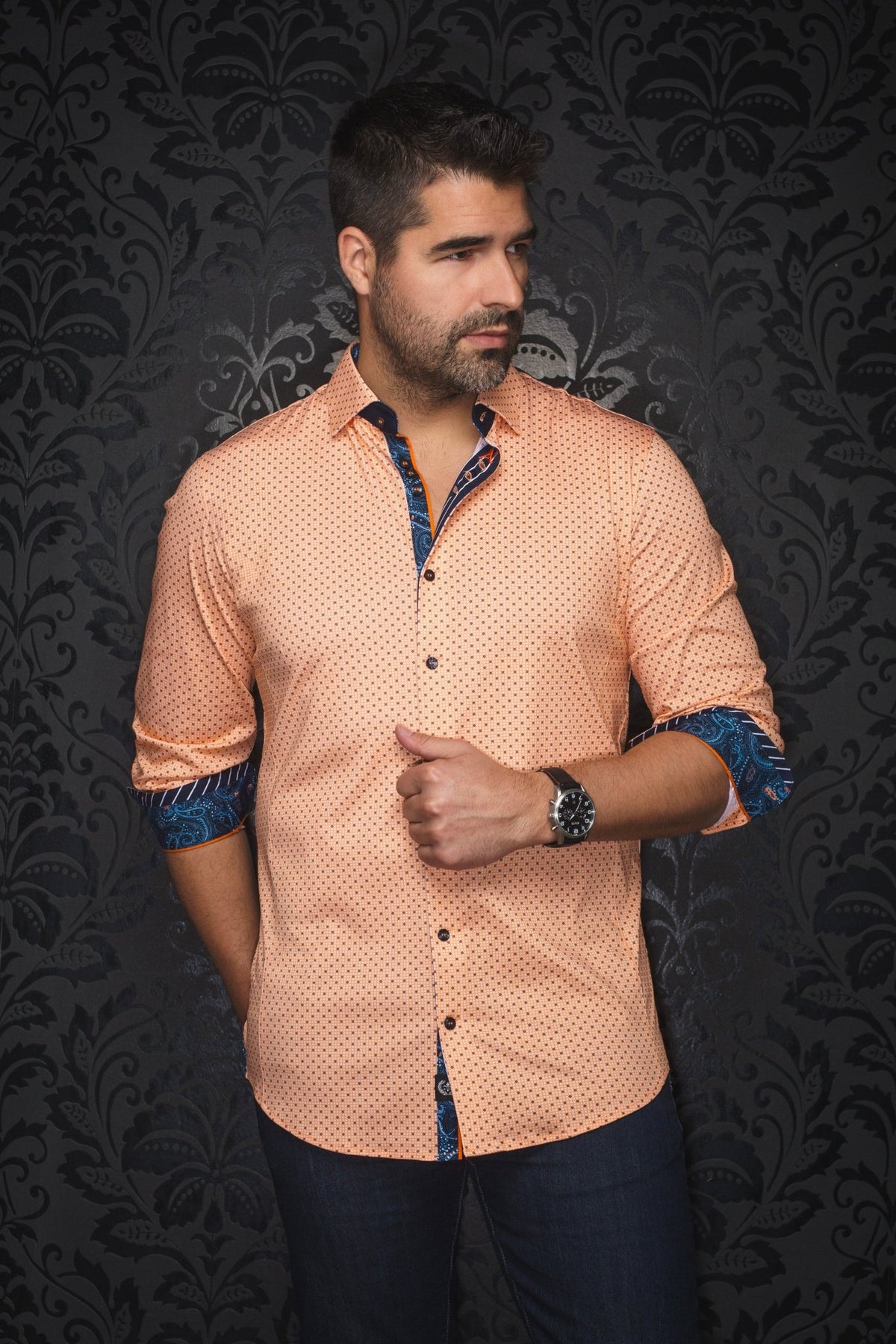 Shirt CALDARA, Orange - AU NOIR