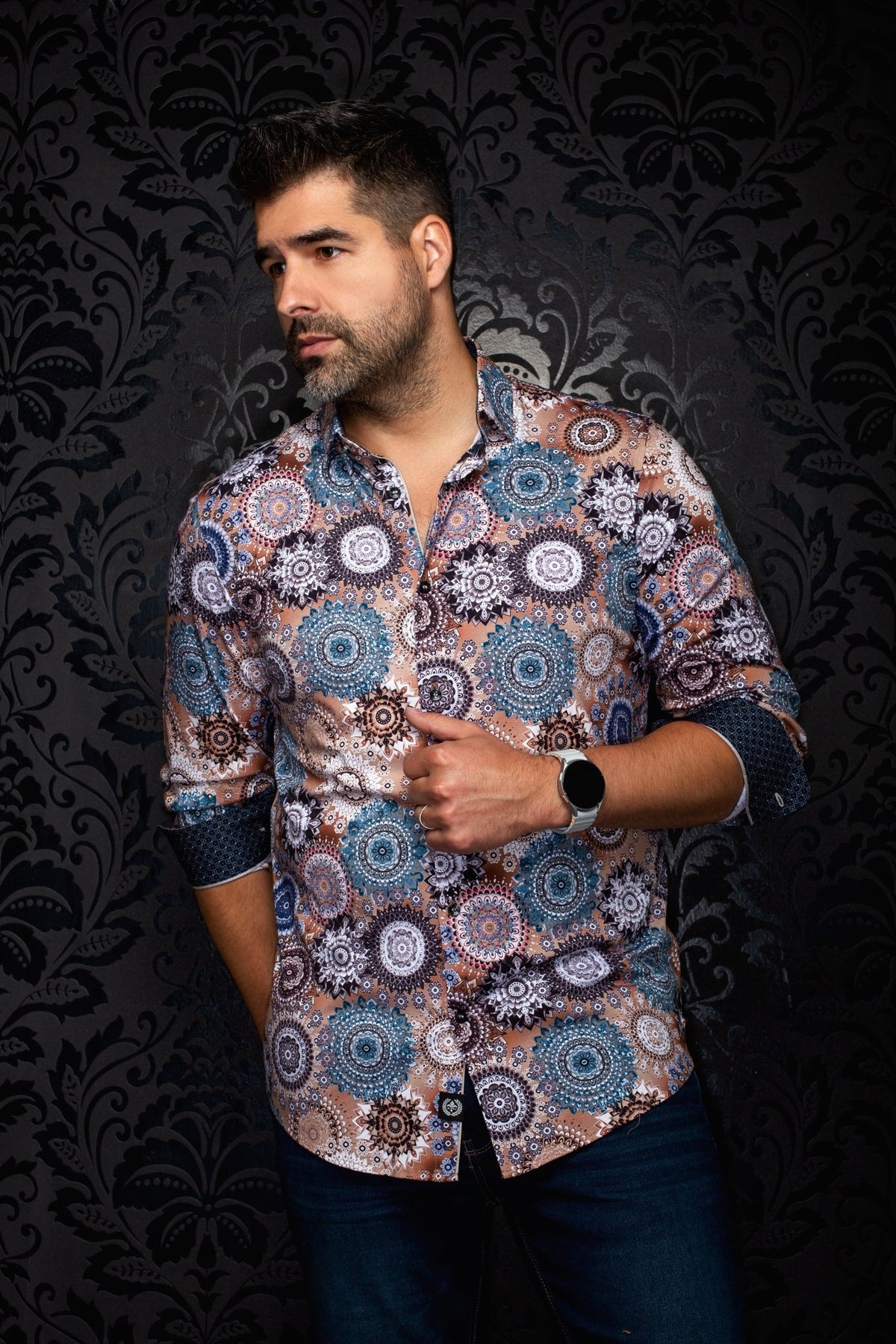 CHEMISE | COSMOCLOCK, Brown - AU NOIR