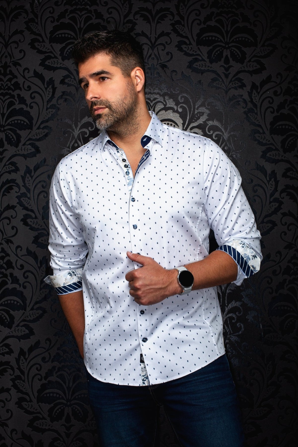 CHEMISE | JAMERSON, White Light Blue - AU NOIR