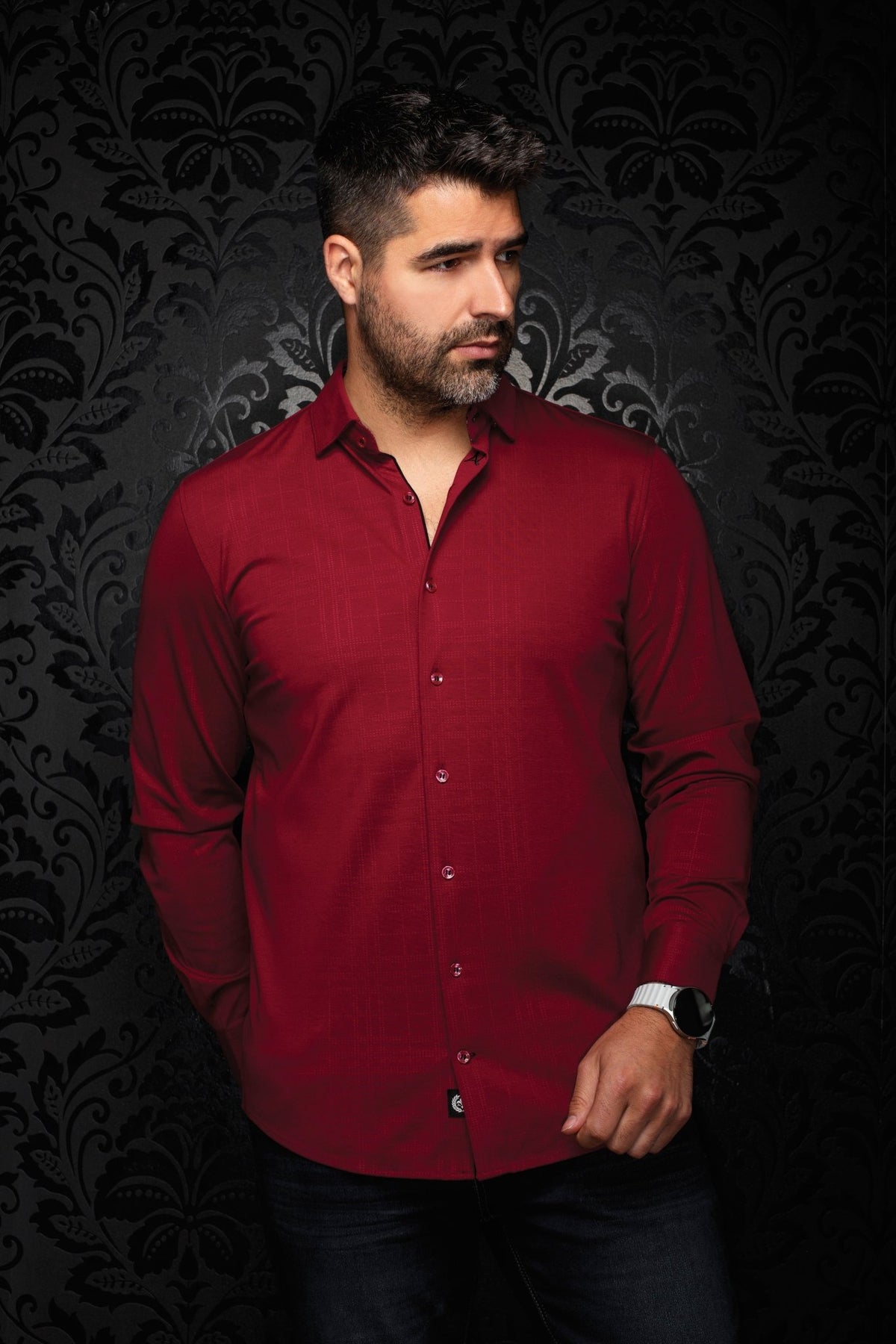 CHEMISE | KAELAN, Burgundy - AU NOIR