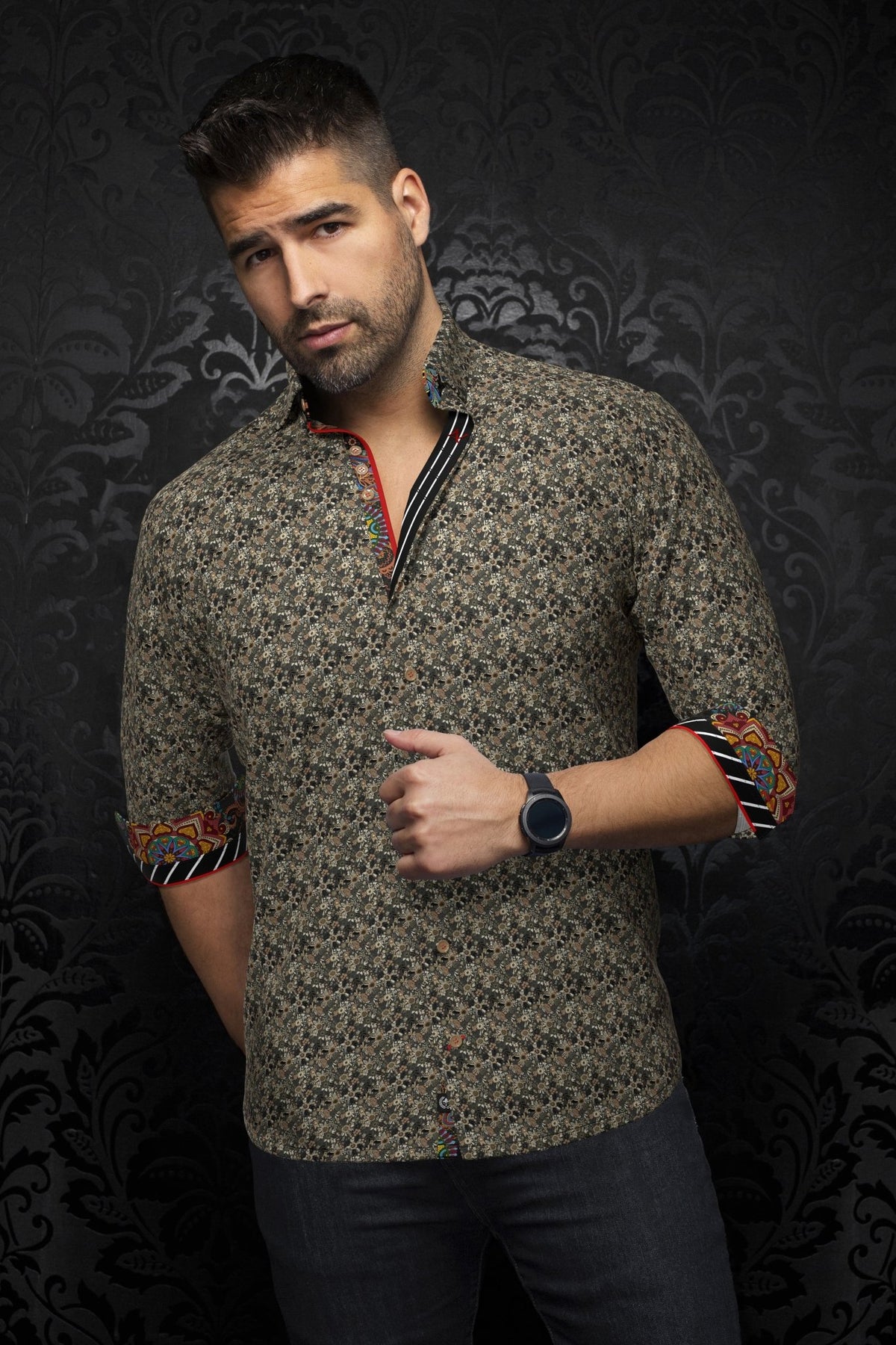 Camisa MADDOX, gris oscuro - AU NOIR