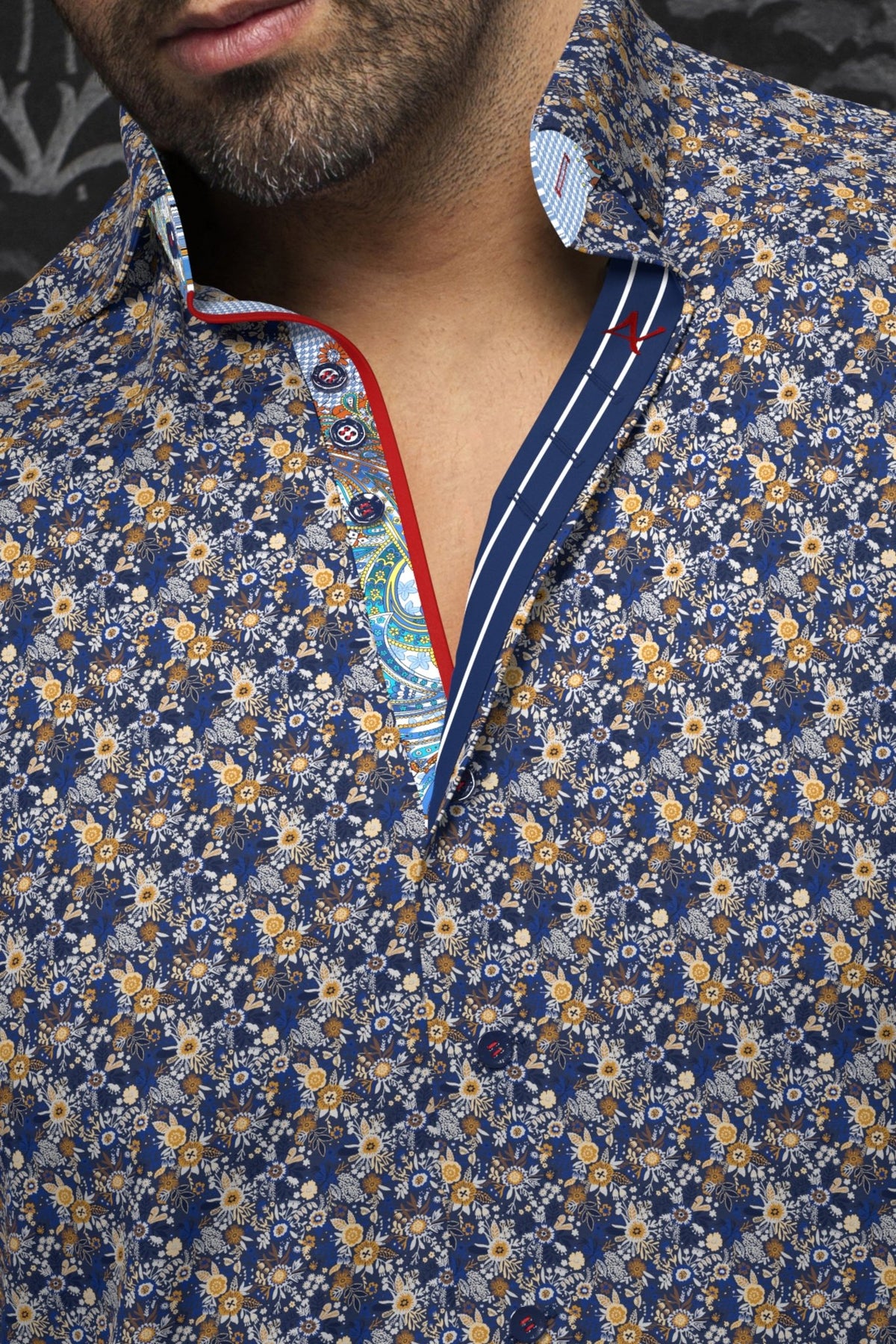 Camisa MADDOX, azul marino tabaco - AU NOIR