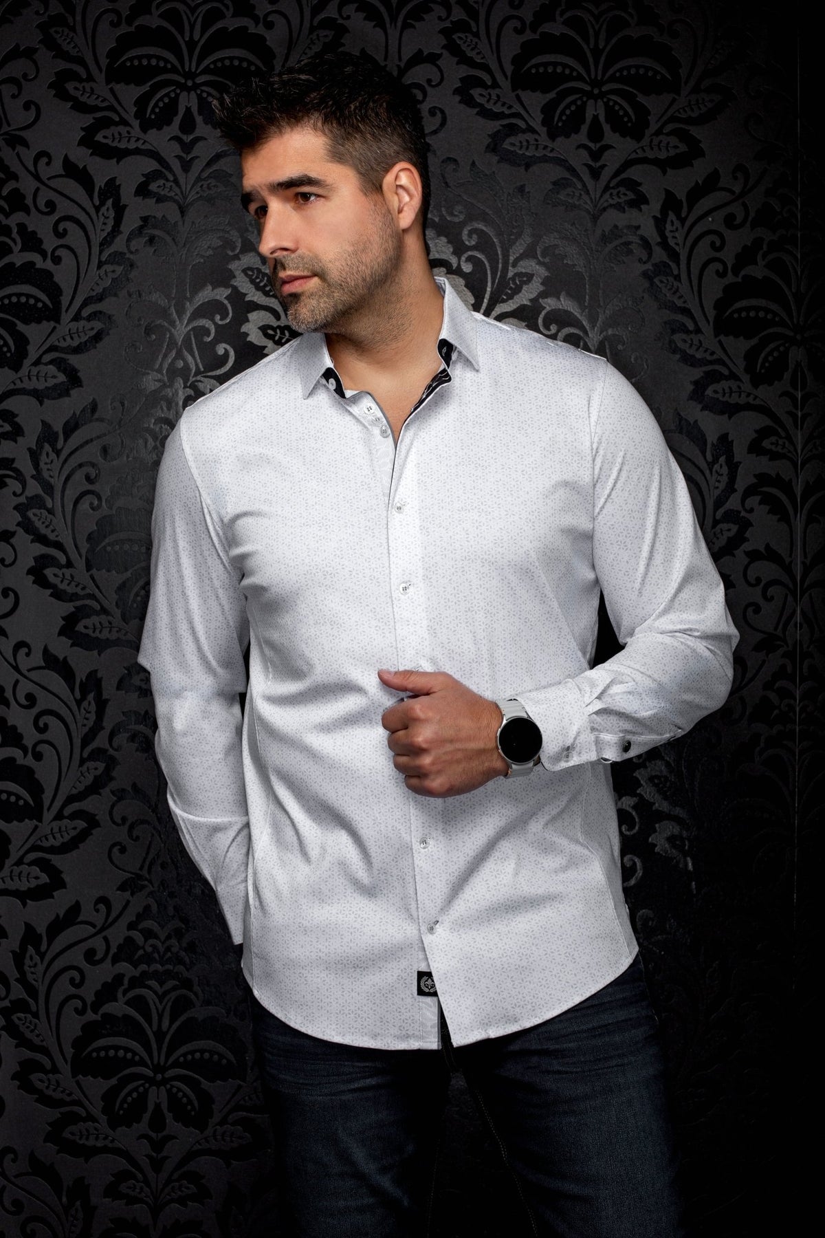 CHEMISE | NOVA, White Grey - AU NOIR