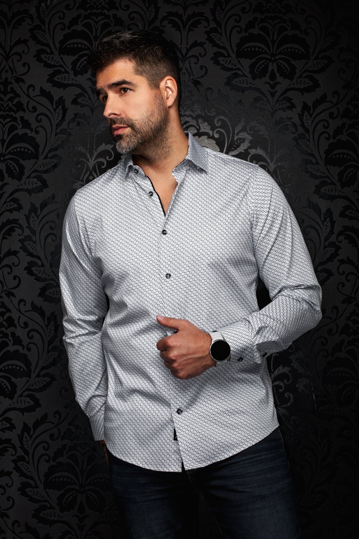 CHEMISE | ROBROY, White Black - AU NOIR