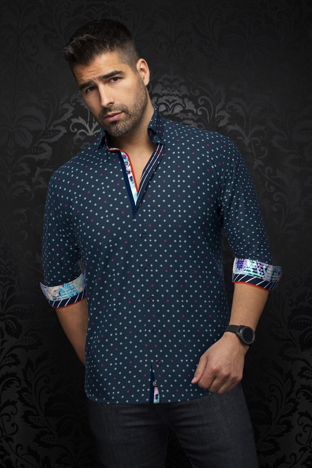Camisa ROWAN, azul marino - AU NOIR