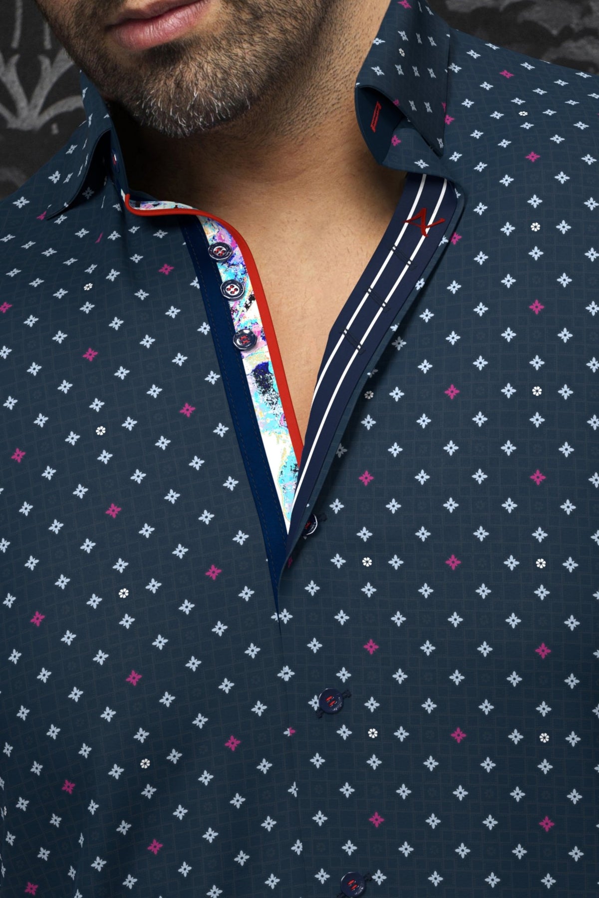 Camisa ROWAN, azul marino - AU NOIR