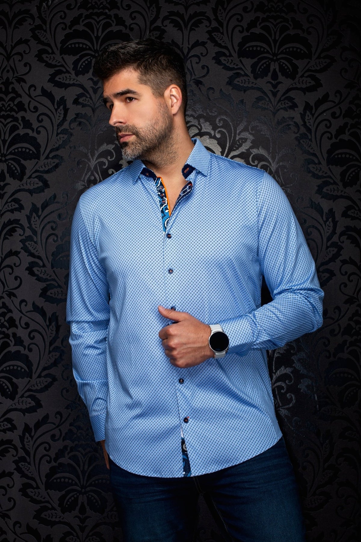 CHEMISE | SANLUCA, Light Blue - AU NOIR
