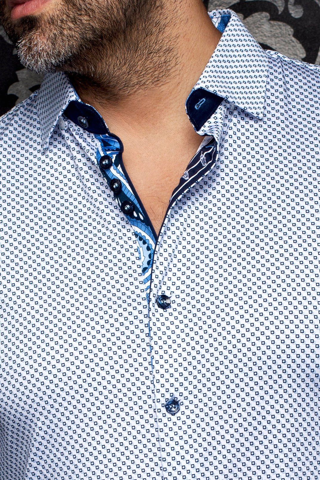 CHEMISE | SANLUCA, White Light Blue - AU NOIR