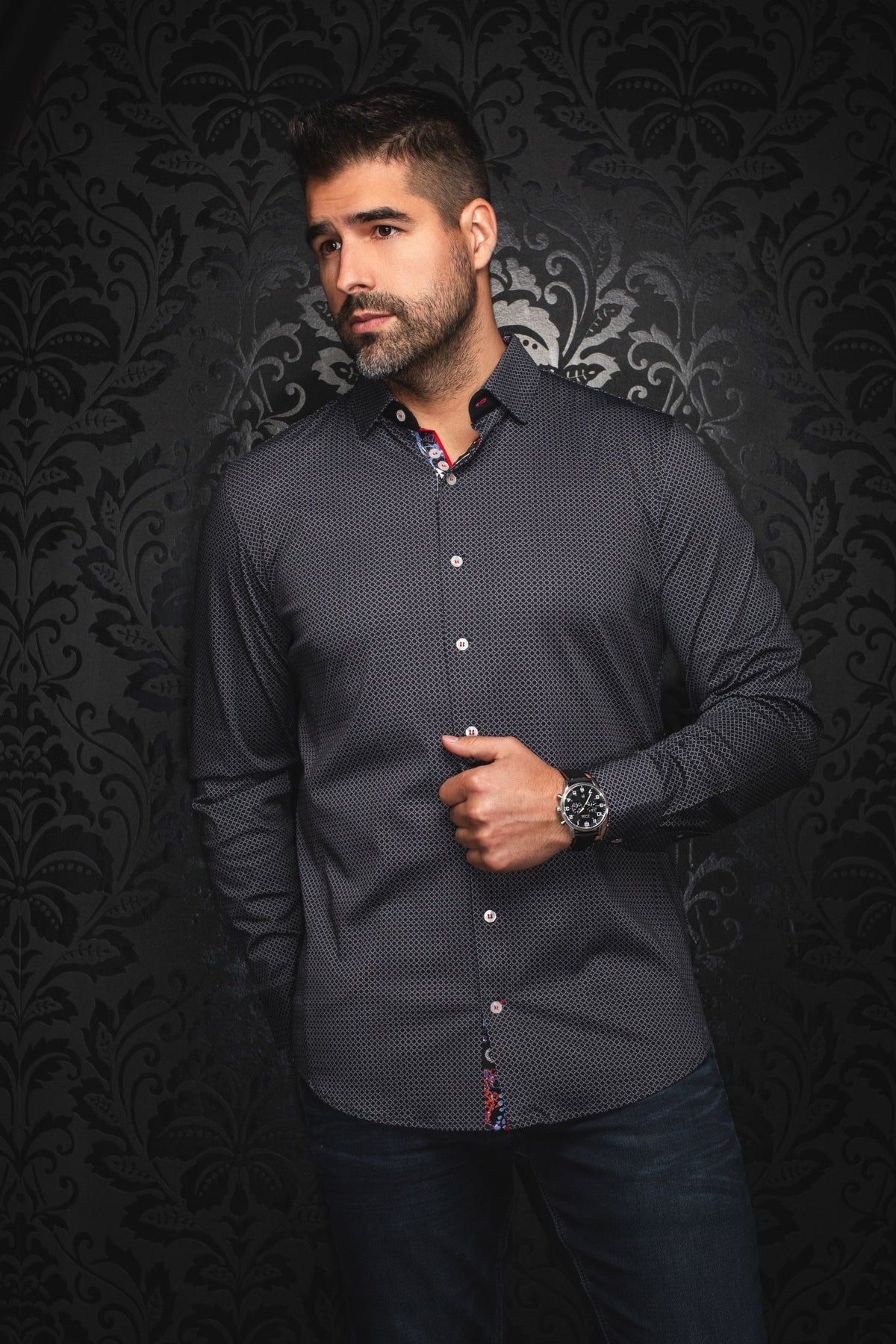 Shirt SUNDANCE, Black Grey - AU NOIR