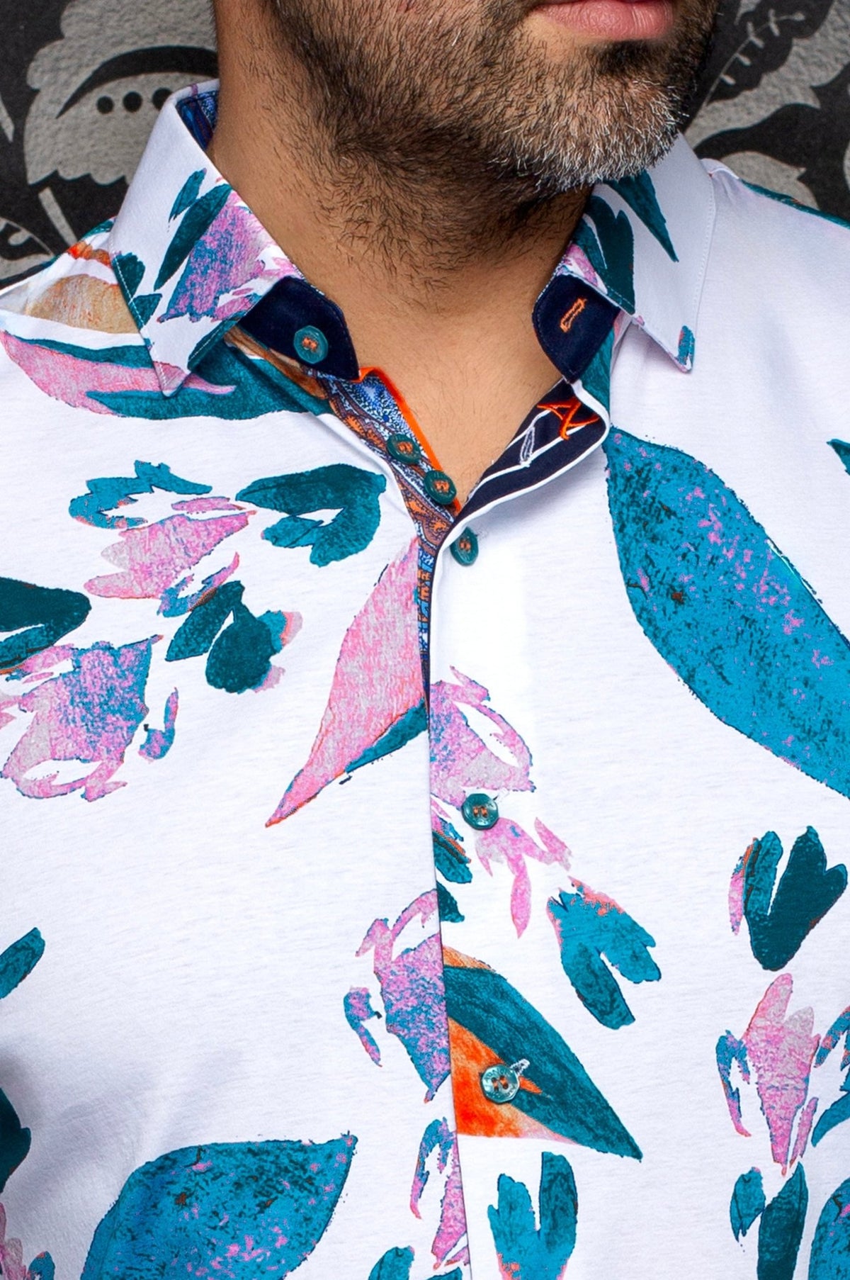 Shirt VINEHAVEN, White Teal - AU NOIR