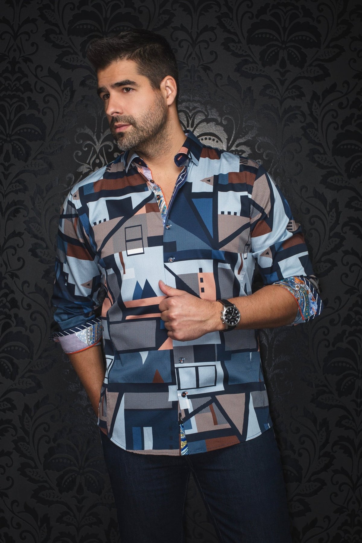 Camisa WAVERLY, azul marino - AU NOIR