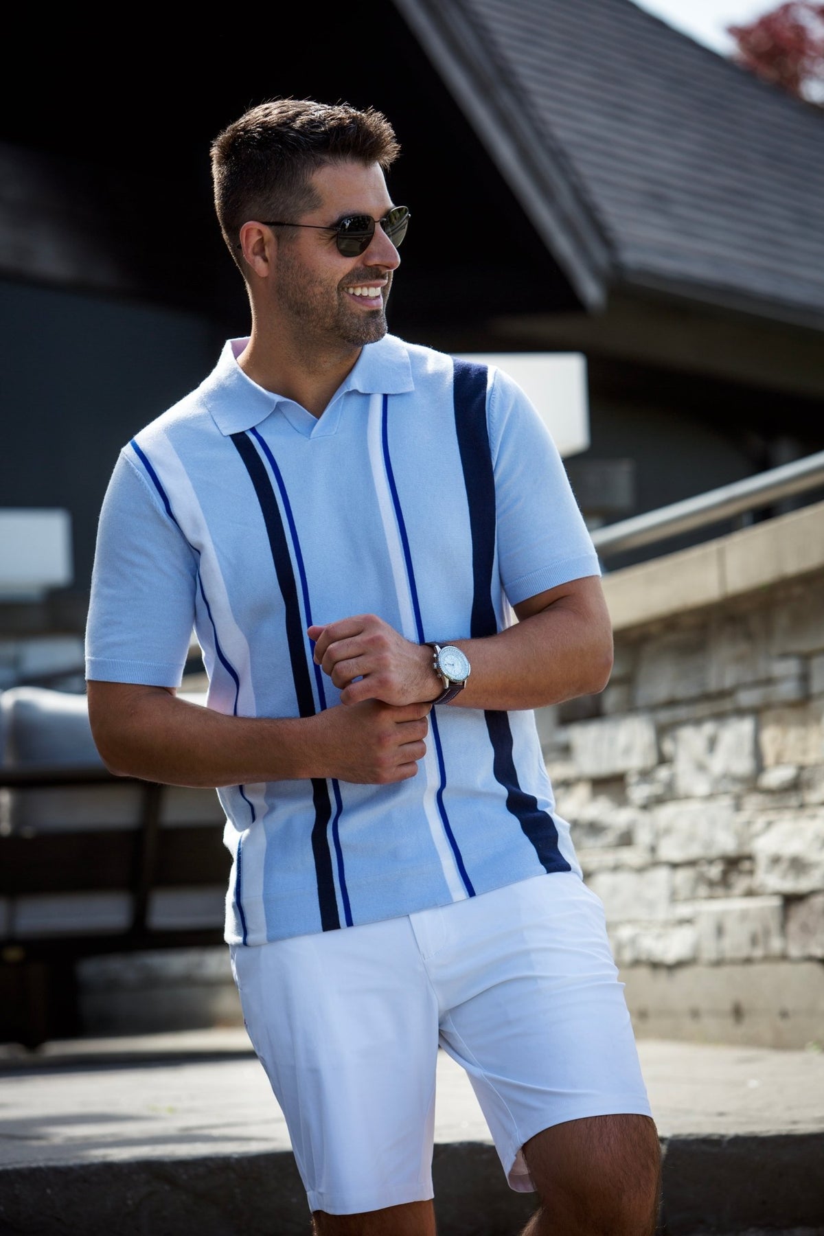 POLO DE LANA MERINO | AVERY, azul claro - AU NOIR
