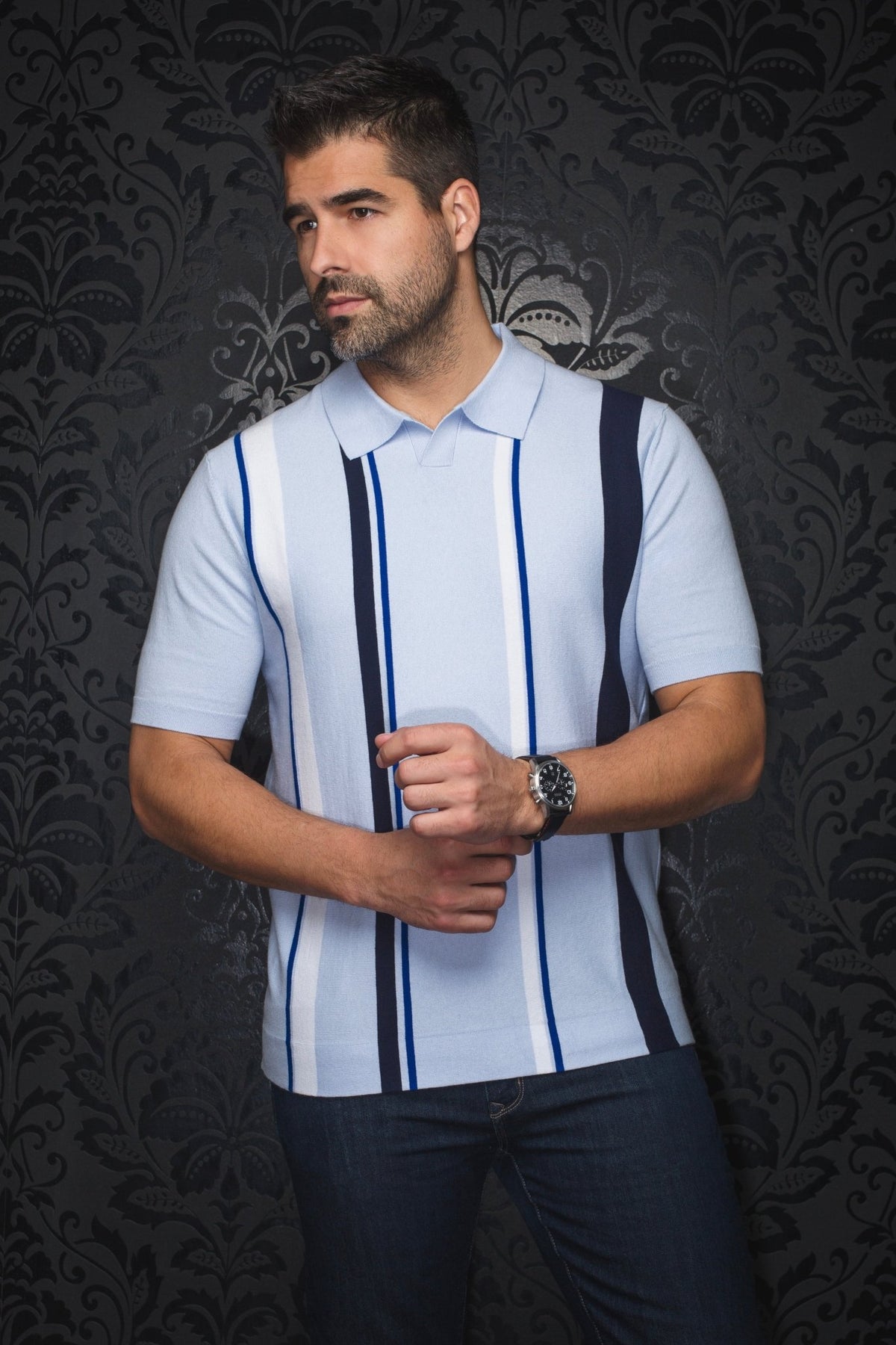 POLO DE LANA MERINO | AVERY, azul claro - AU NOIR