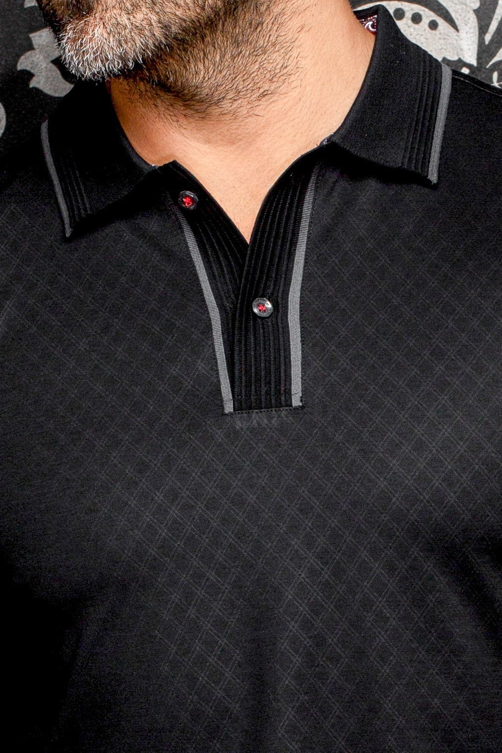 LONG-SLEEVED POLO SHIRT | KANT, Black - AU NOIR