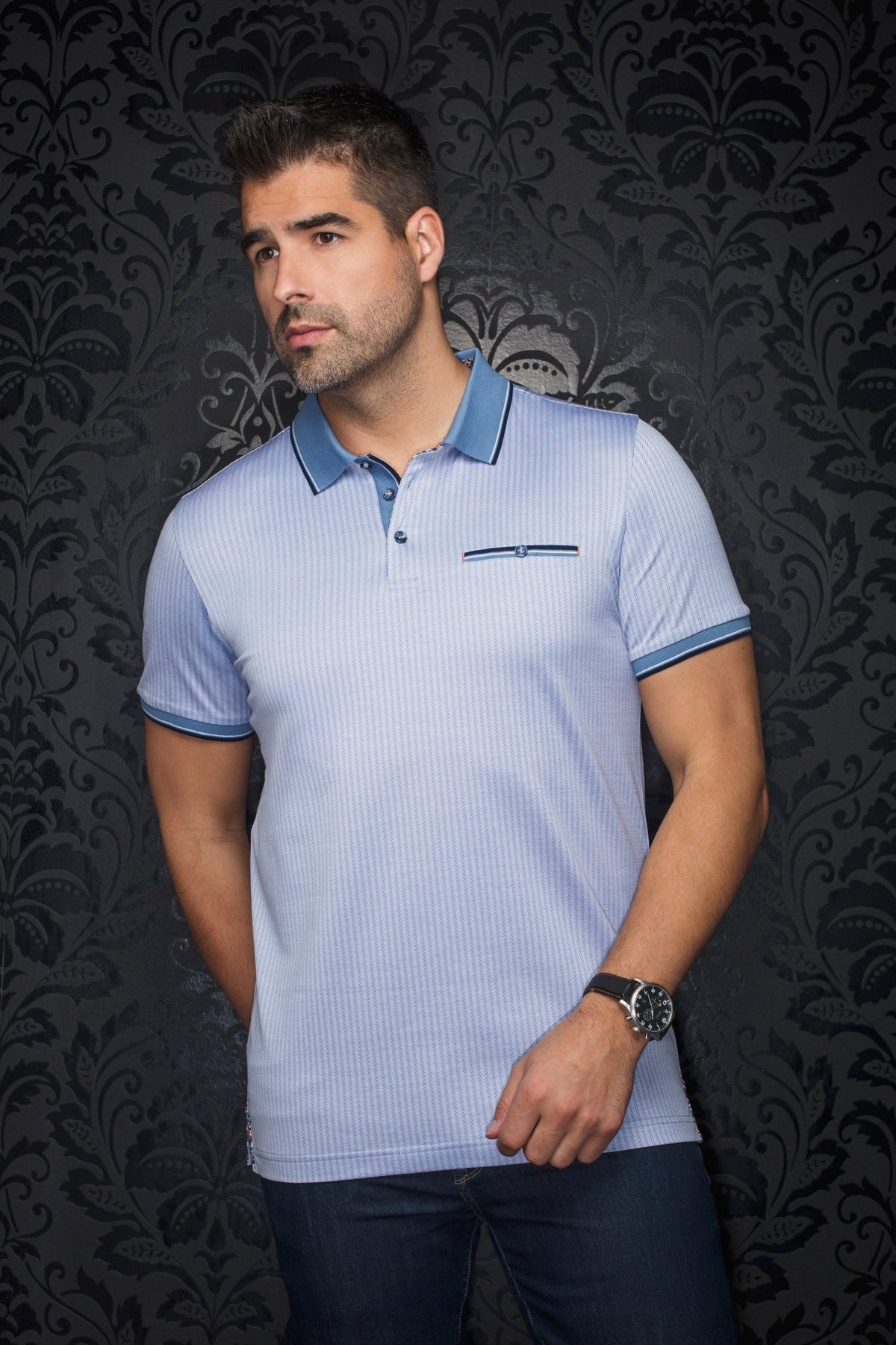 POLO | MAYBERRY, azul claro - AU NOIR