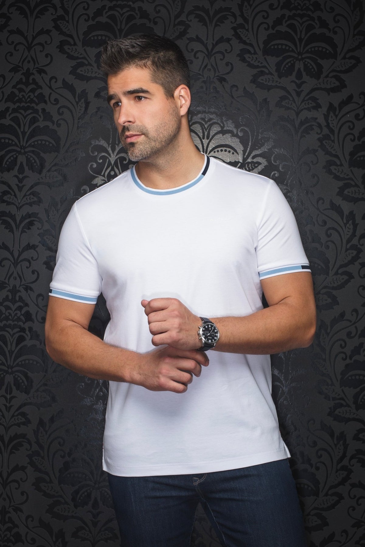 CAMISETA | HARDEN, Blanco Azul - AU NOIR