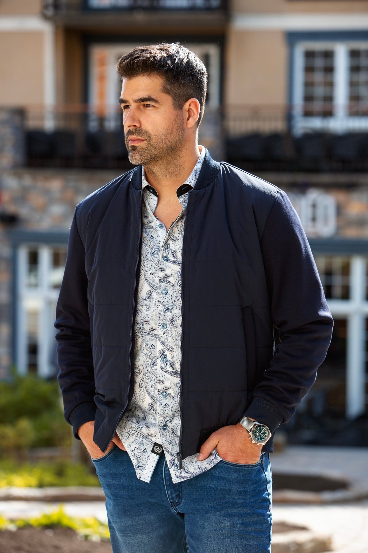 Veste Bomber | LAMBERT, Navy - AU NOIR