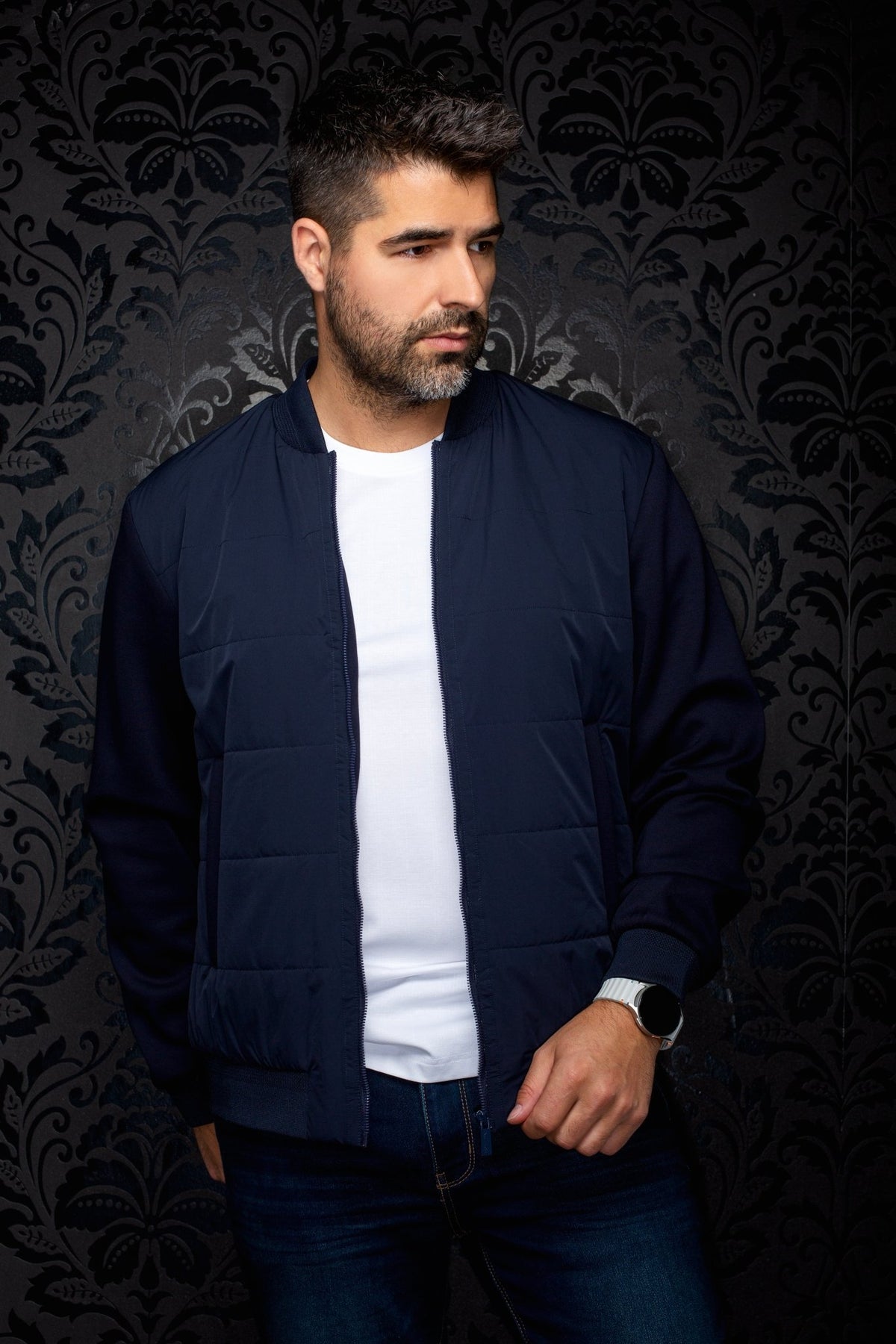 Veste Bomber | LAMBERT, Navy - AU NOIR