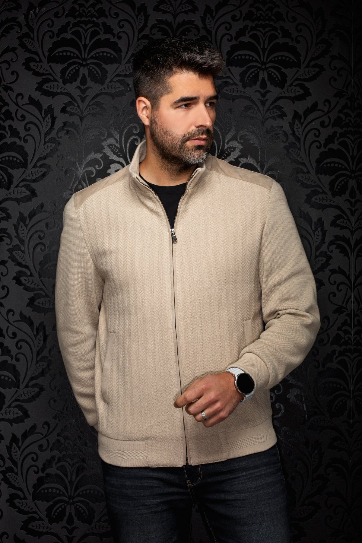 Veste Bomber | NILES, Stone - AU NOIR