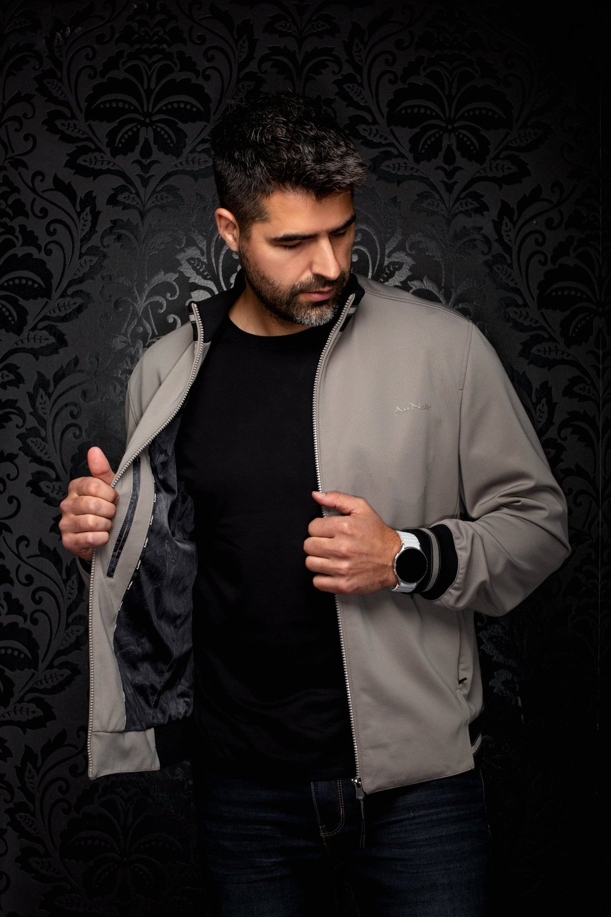 Veste Bomber | ROMEO, Taupe - AU NOIR