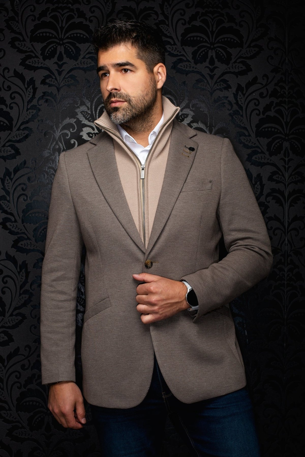 VESTON | FOCAL-MOCK, Taupe - AU NOIR