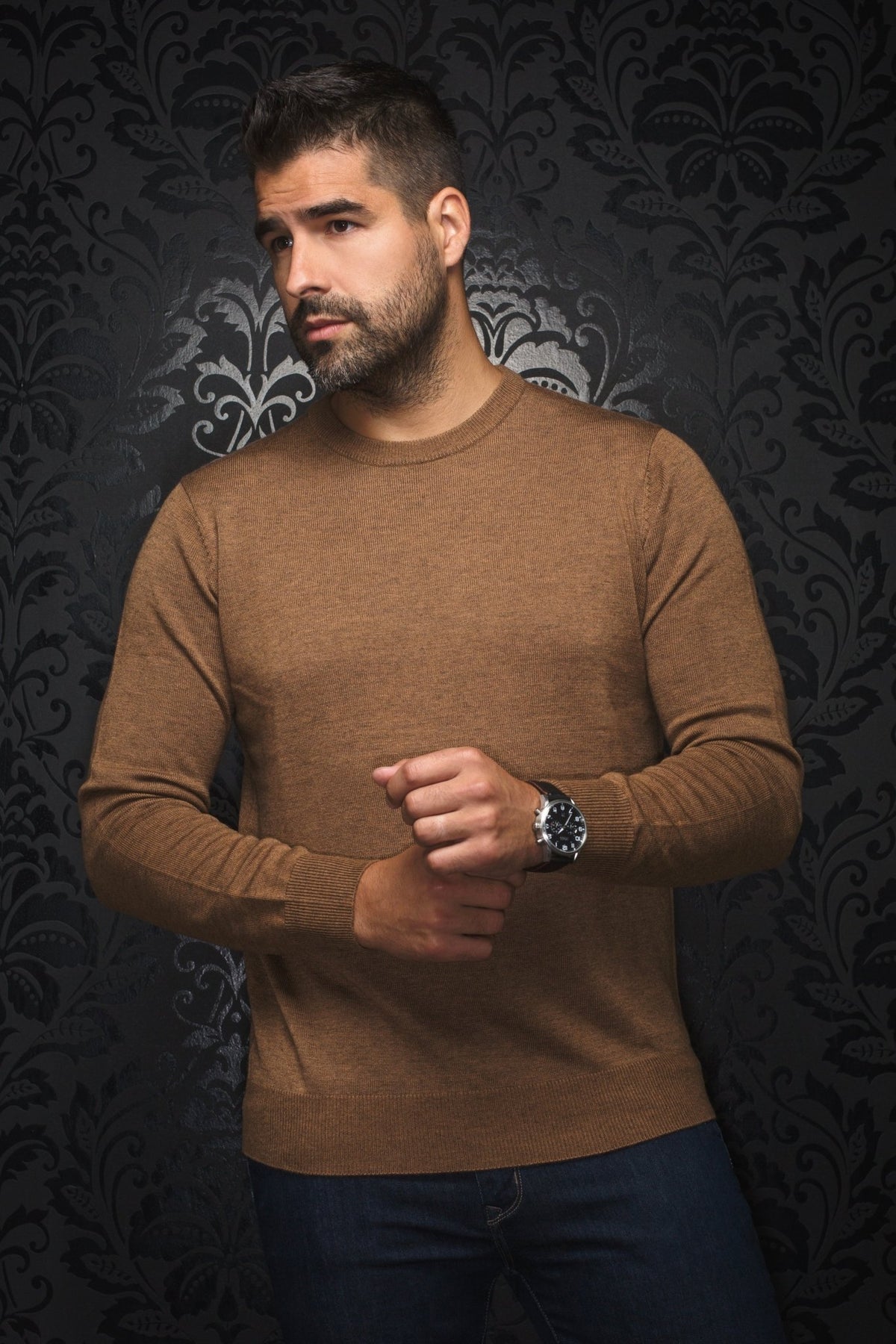 JERSEY DE LANA MERINO | MARINI, camel - AU NOIR