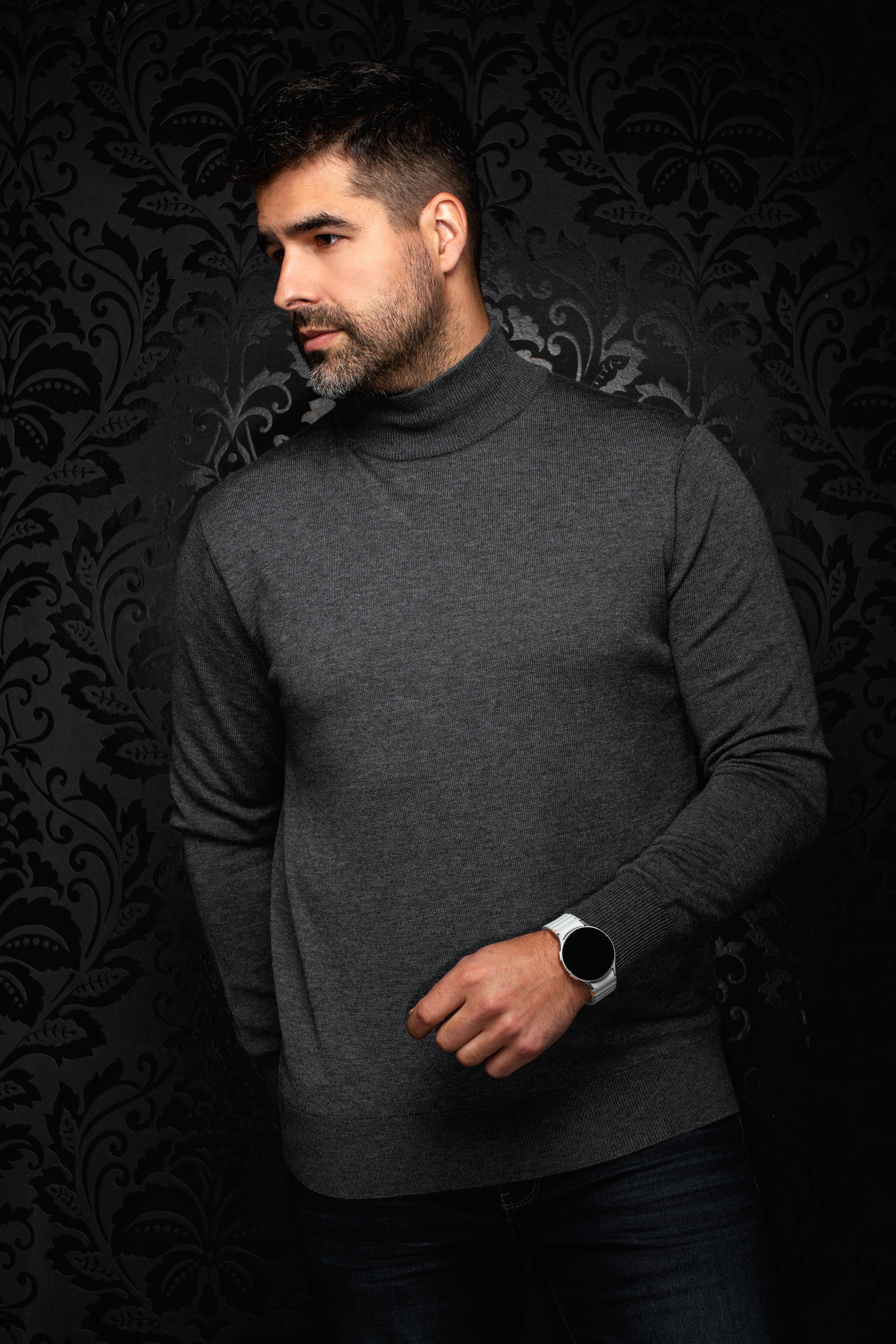 CHANDAIL EN LAINE MÉRINOS | BORGANES, Dark Grey