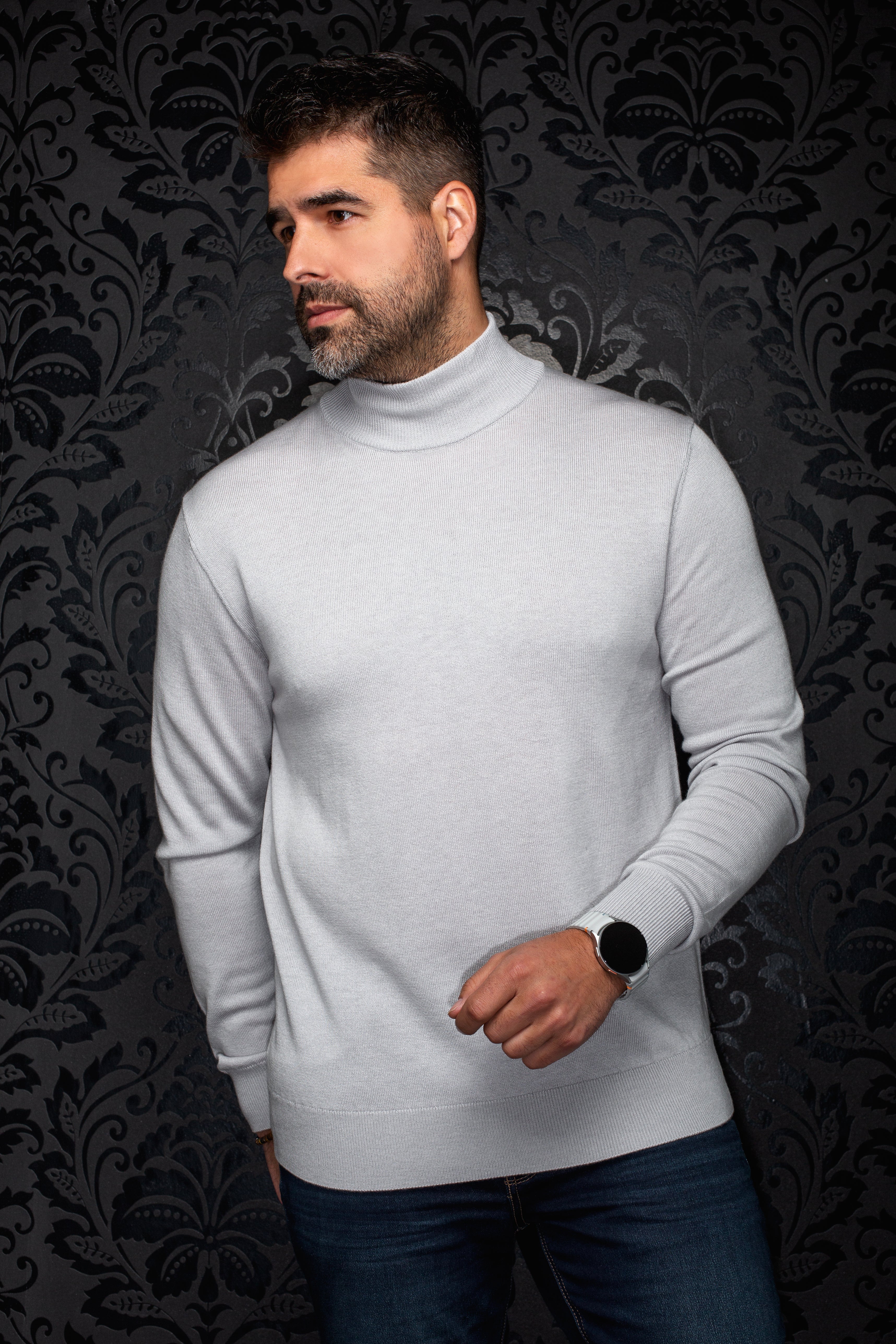 CHANDAIL EN LAINE MÉRINOS | BORGANES, Light Grey