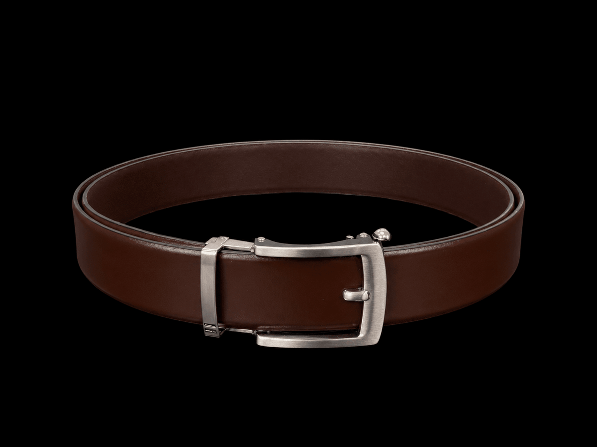 CEINTURE AJUSTEMENT INFINI | VALLELUNGA, BROWN BRUSHED NICKEL - AU NOIR