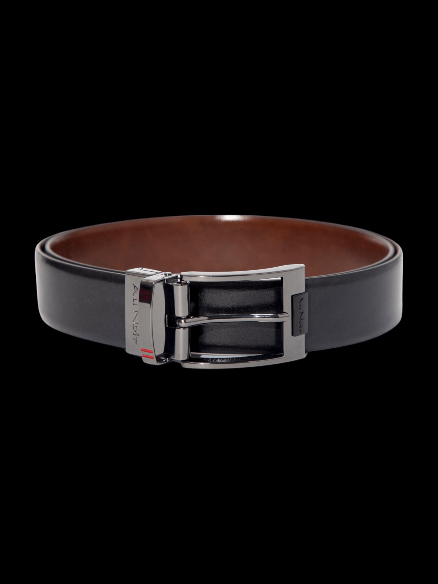 CEINTURE RÉVERSIBLE | DESOTO GUNMETAL, noir - brun - AU NOIR