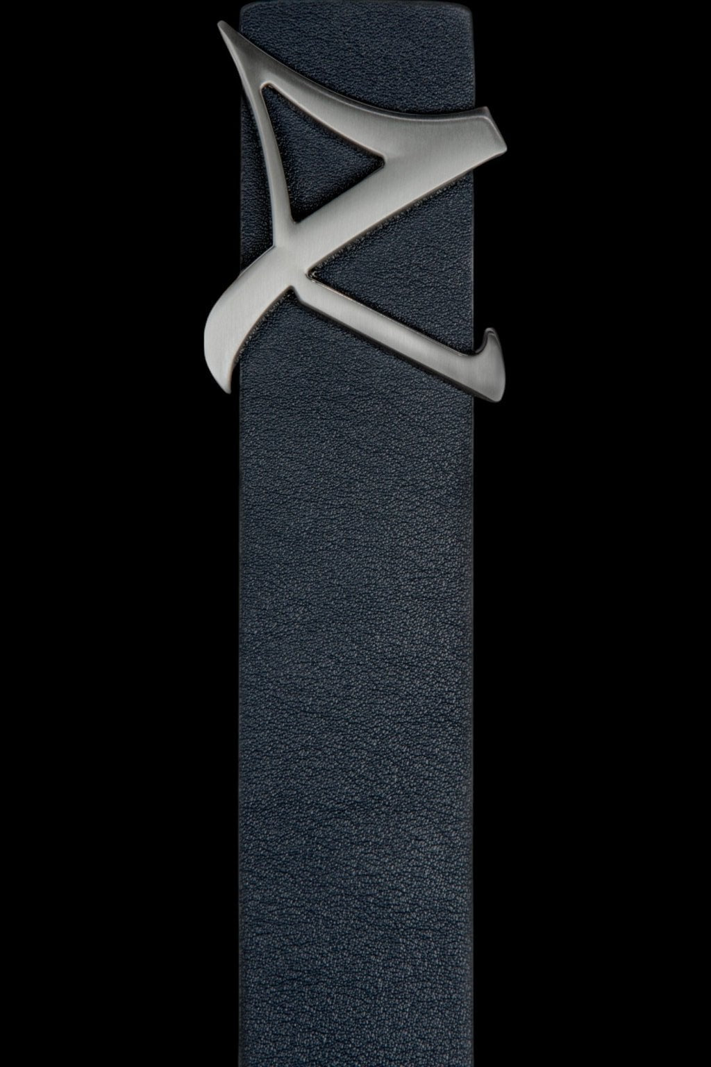 CINTURÓN REVERSIBLE | SHELBY BRUSHED NICKLE, azul marino - AU NOIR