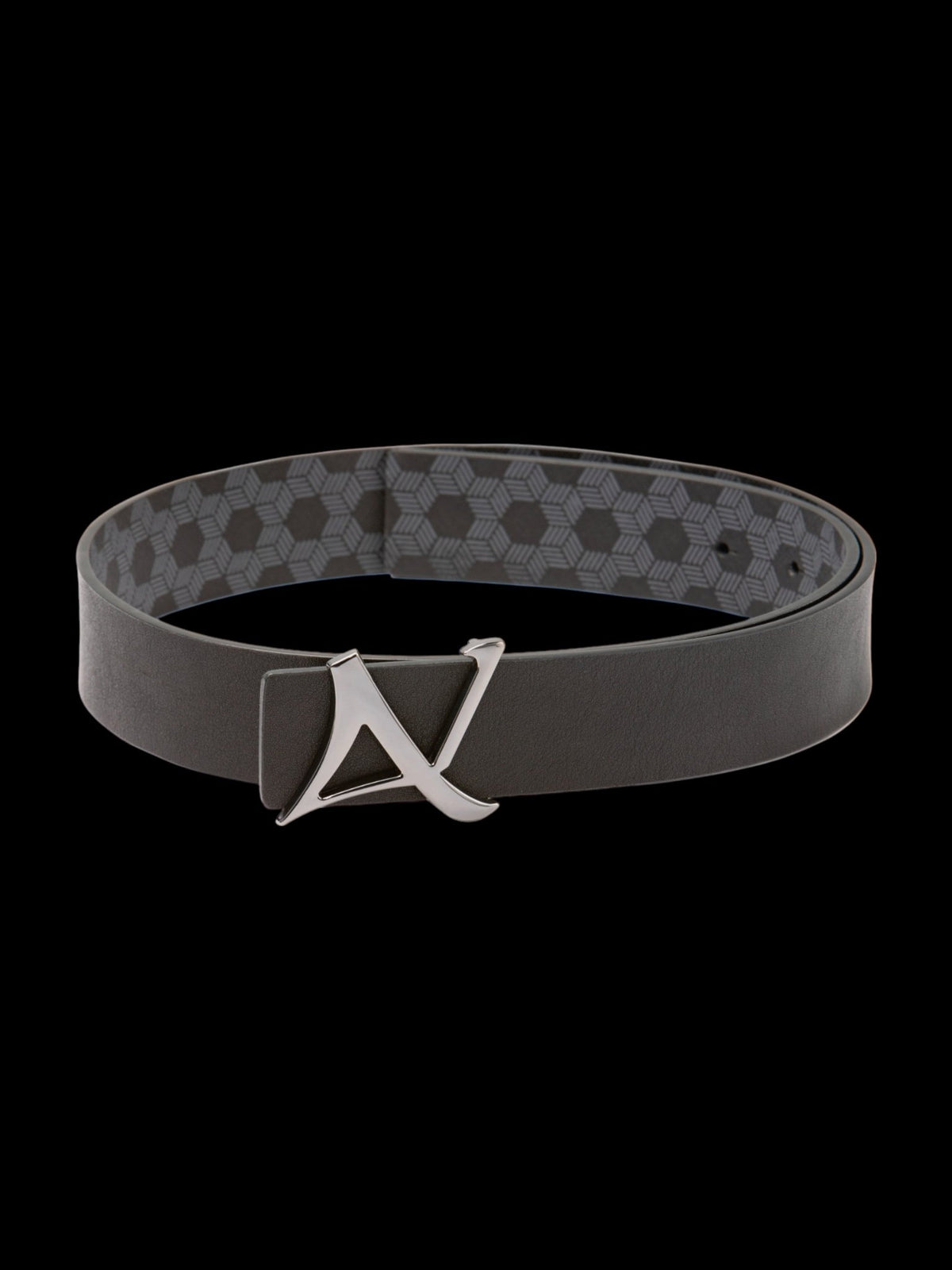 REVERSIBLE BELT | SHELBY GUNMETAL, black - AU NOIR