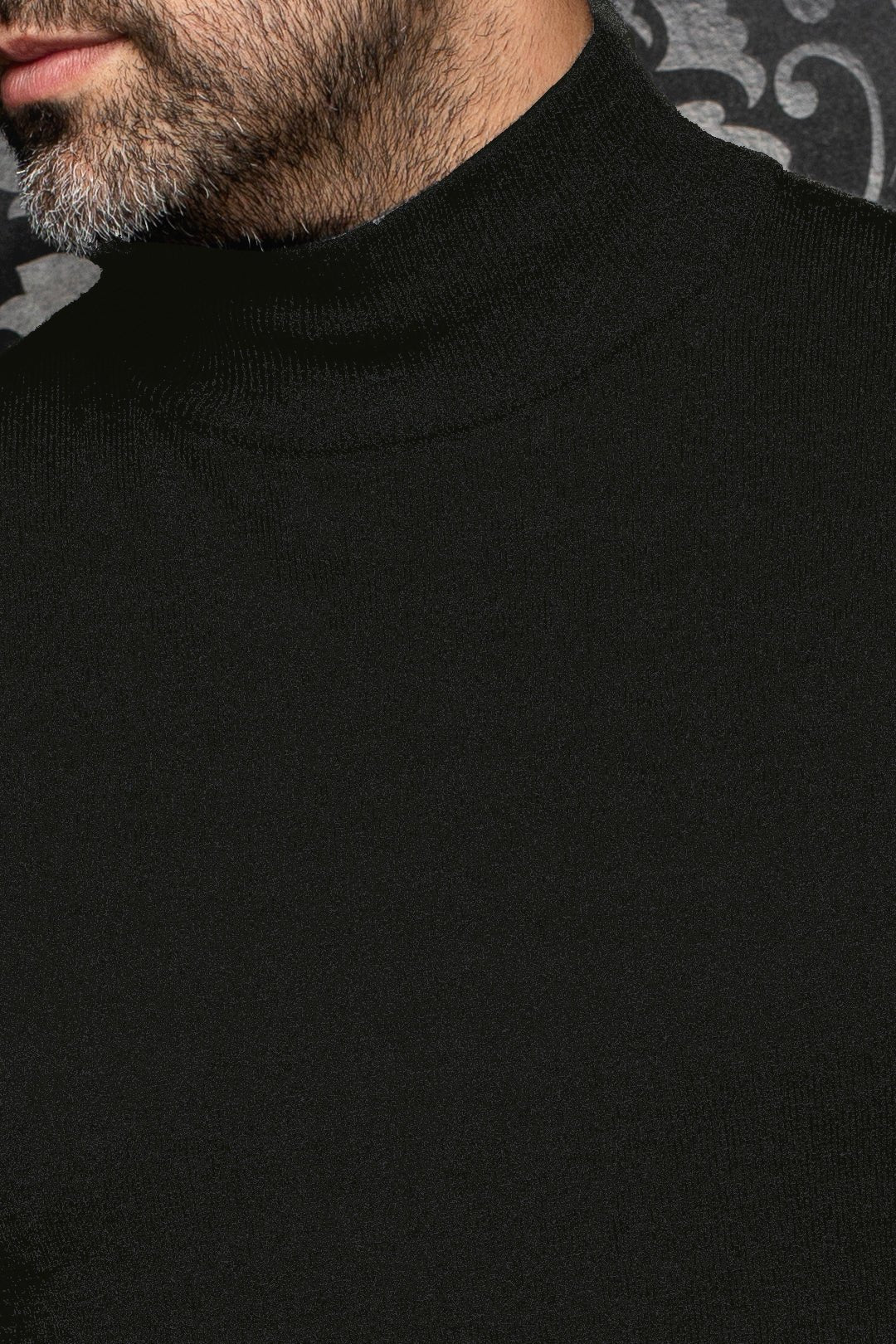 CHANDAIL EN LAINE MÉRINOS | BORGANES, Black - AU NOIR