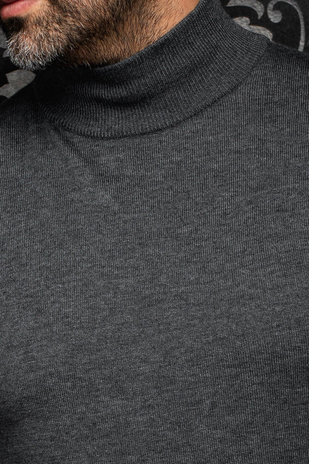CHANDAIL EN LAINE MÉRINOS | BORGANES, Dark Grey - AU NOIR