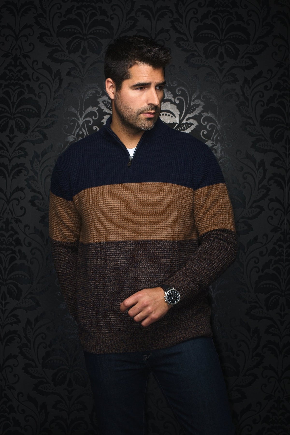 JERSEY DE LANA MERINO | DALVIK, Tabaco - AU NOIR