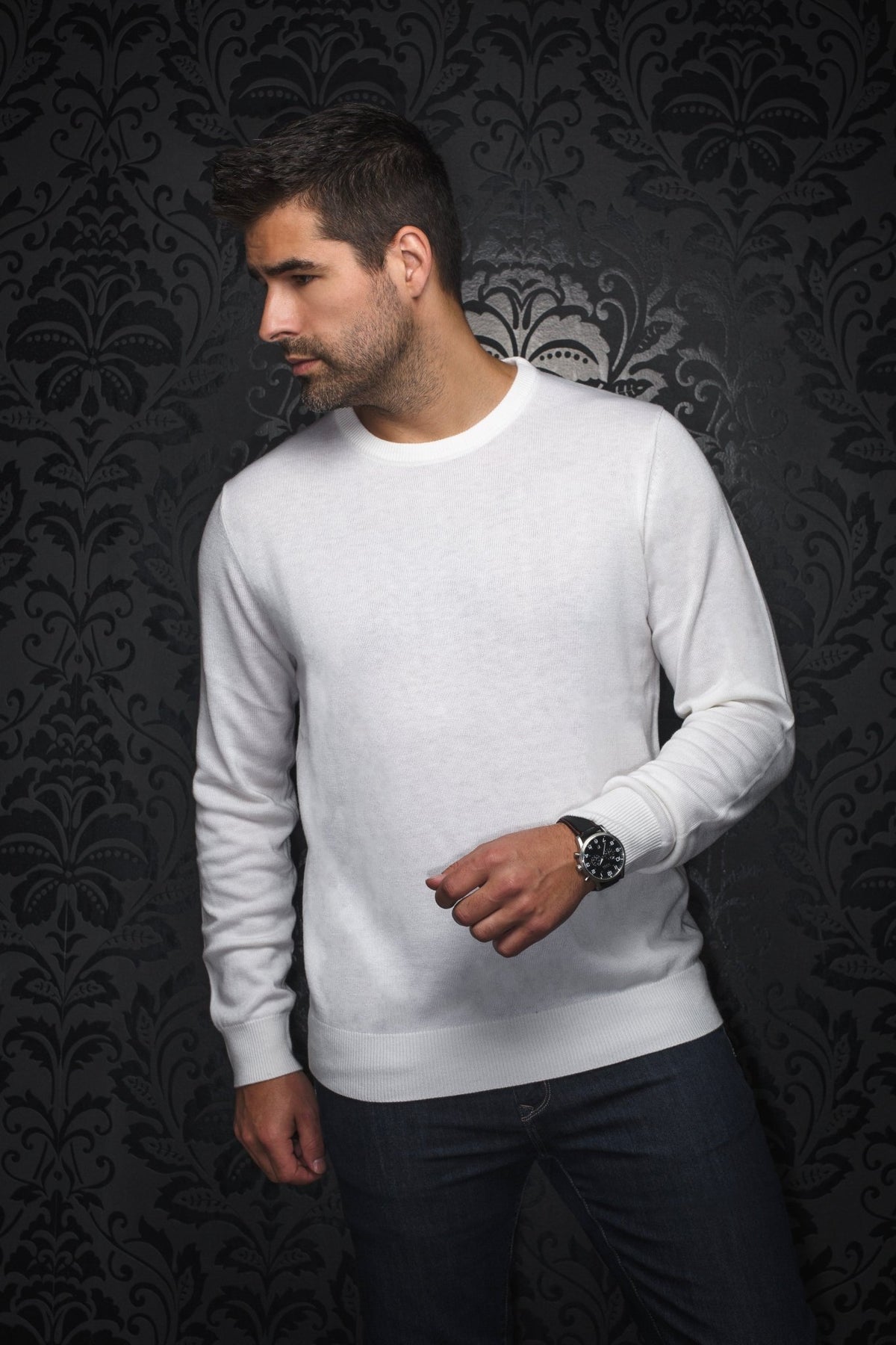 JERSEY DE LANA MERINO | MARINI, color crema - AU NOIR