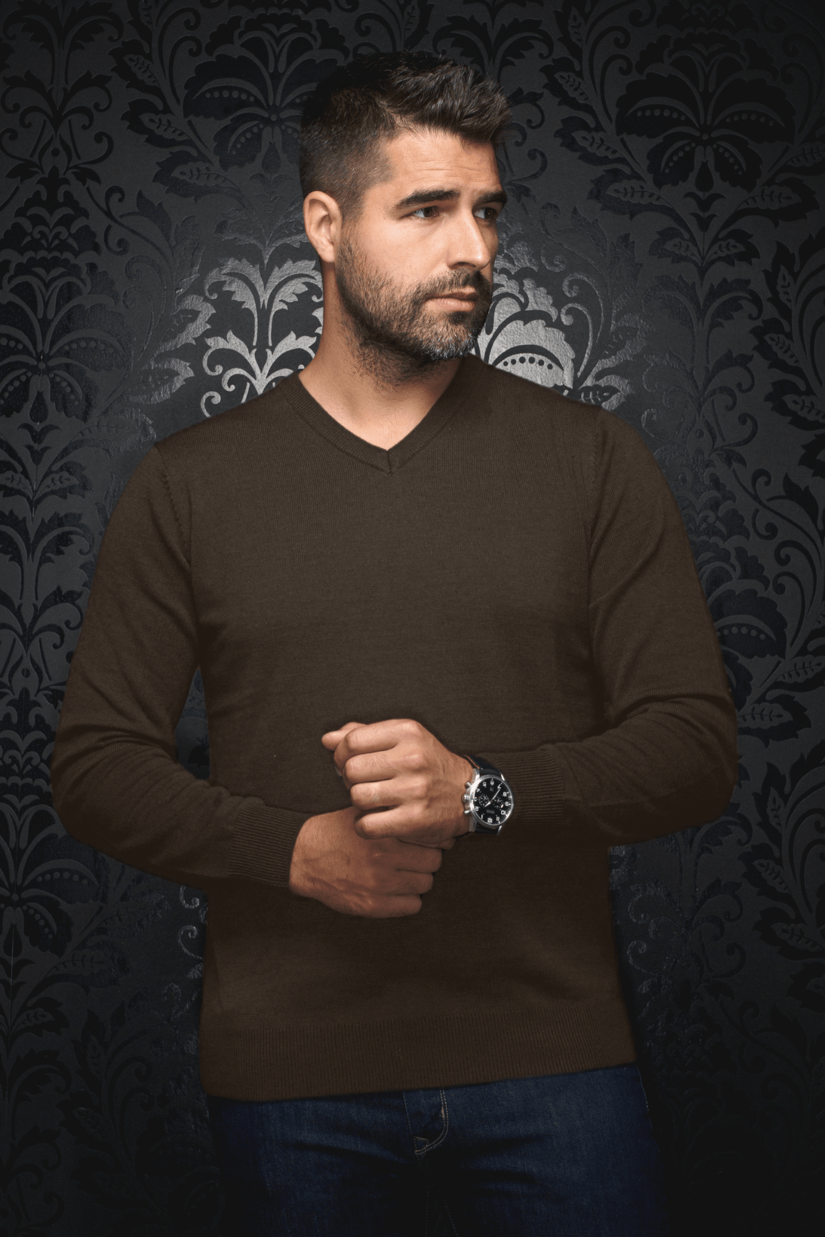 JERSEY DE LANA MERINO | SAXONY, marrón - AU NOIR